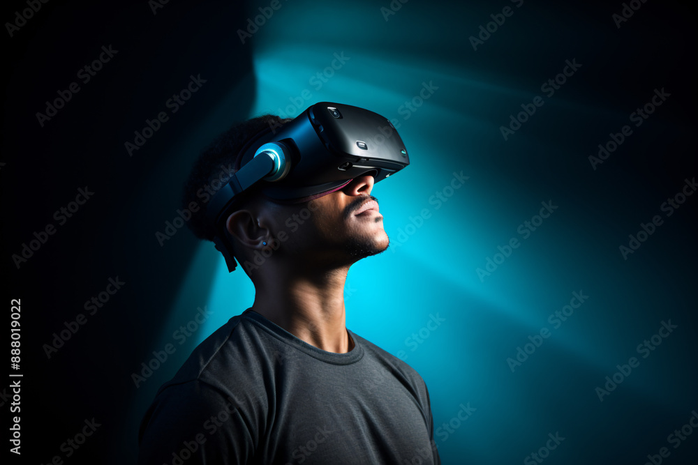 a man wearing a virtual reality headset a man wearing a virtual reality headset