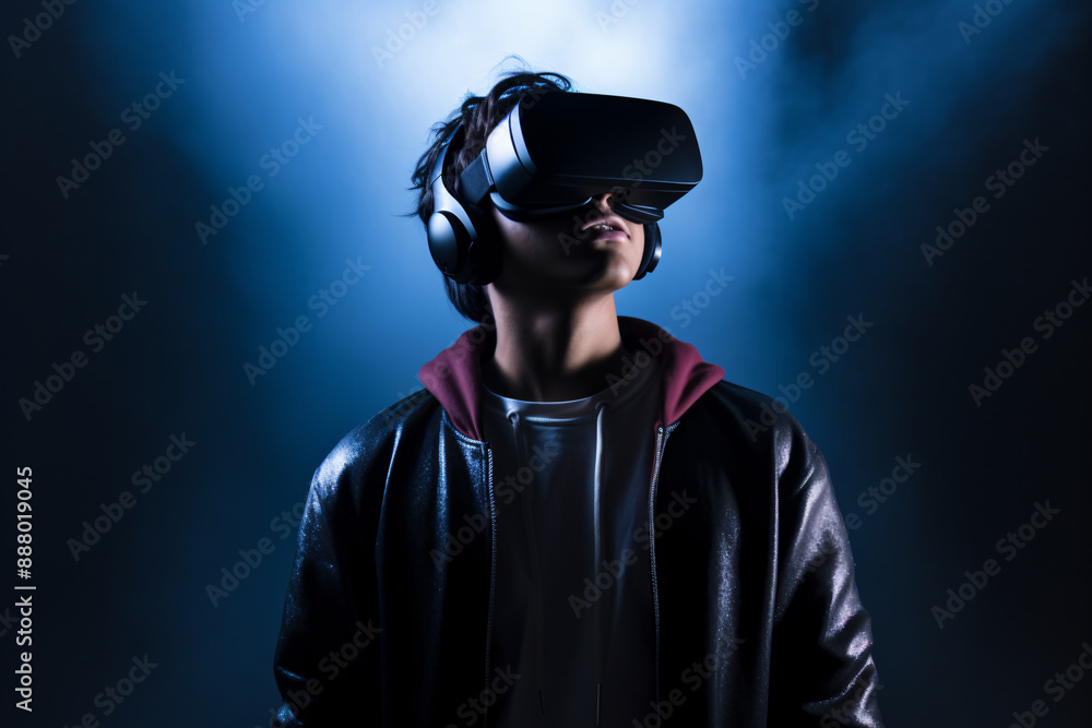 a person wearing a vr headset a person wearing a vr headset