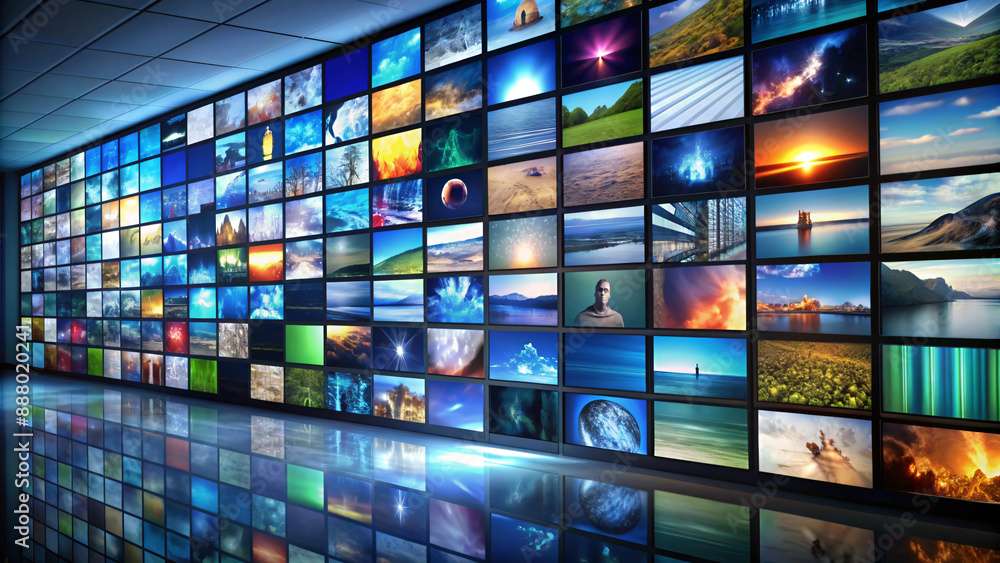A screen displaying various images and videos related to technology and the world A screen displaying various images and videos related to technology and the world