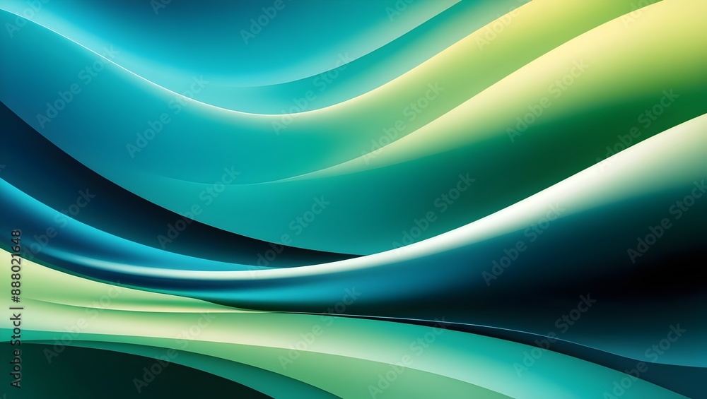 Obraz premium Abstract Aqua Waves Serene Gradient Flow Design Abstract Background