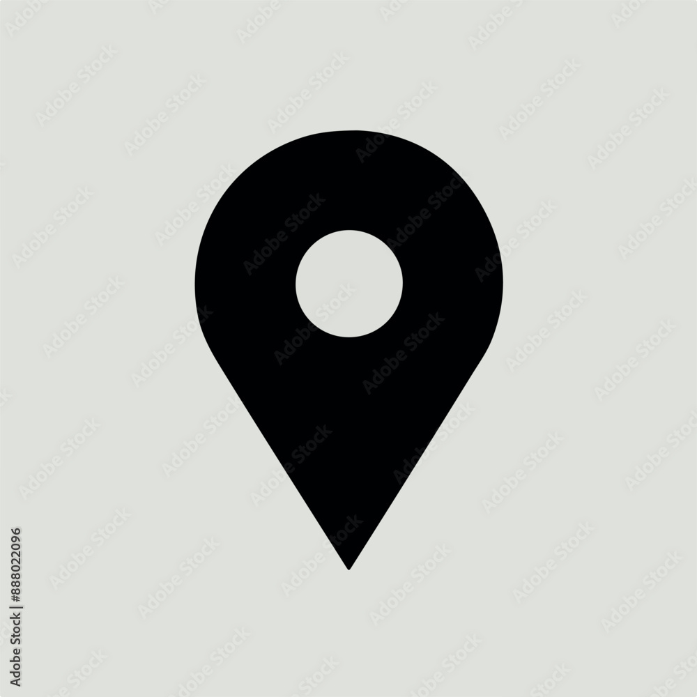 minimal location pin icon on white background minimal location pin icon on white background
