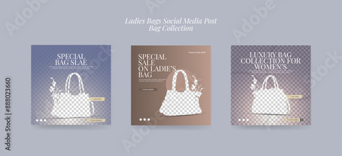 handbag social media post, instagram post for e commerce and online shop, eps vector illustration
Set of instagram post for e-commerce, handbag, clothes social media post eps vector i