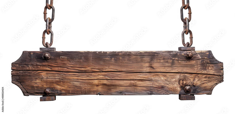 Wooden Signboard Hanging from Chains Wooden Signboard Hanging from Chains