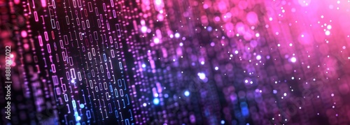 Wallpaper Mural Binary Code with a Glittering Background Torontodigital.ca