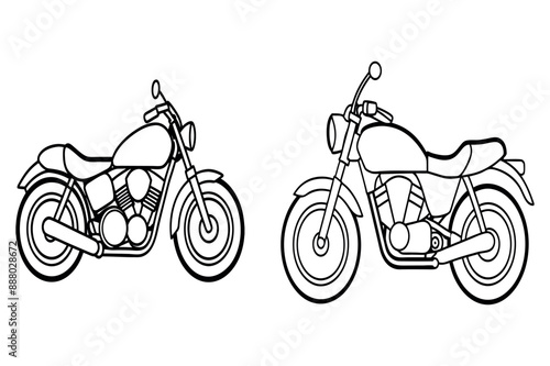 This is a motorbike vector icon with illustration line artwort.