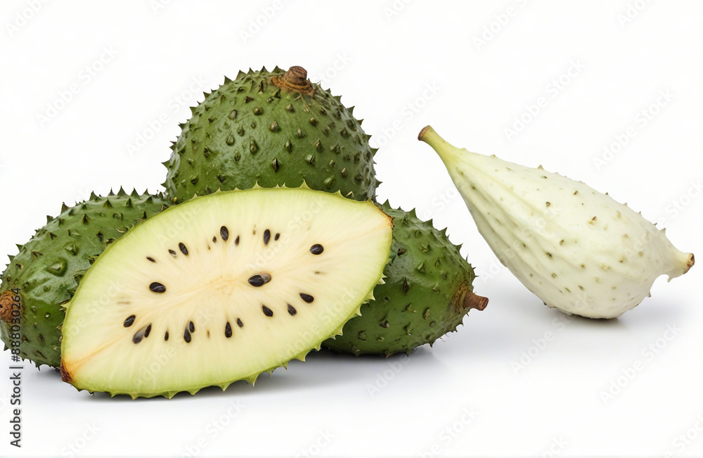 Soursop, herbal medicine isolated on white background Soursop, herbal medicine isolated on white background