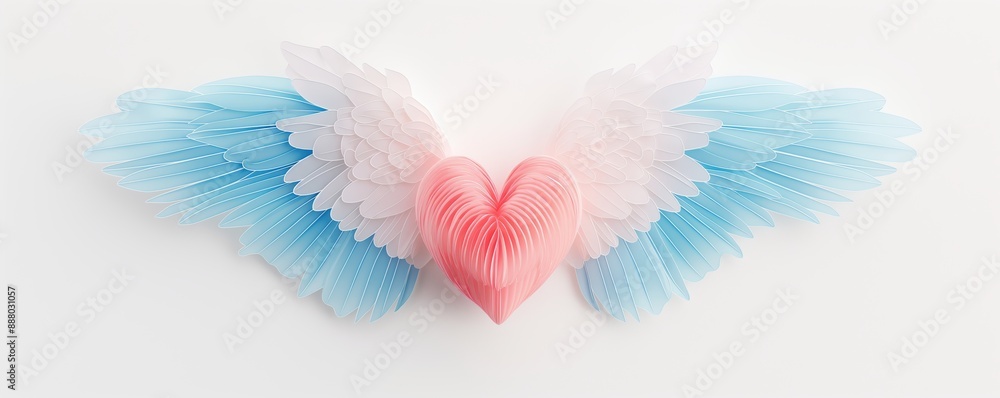 a heart with wings, freedom and love theme, detailed illustration, pastel colors, isolated on white background a heart with wings, freedom and love theme, detailed illustration, pastel colors, isolated on white background