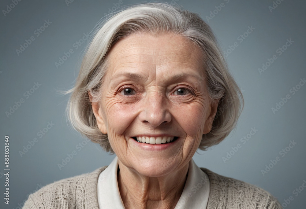Portrait view of a regular happy smiling Denmark old woman, ultra realistic, candid, social media, avatar image, plain solid background Portrait view of a regular happy smiling Denmark old woman, ultra realistic, candid, social media, avatar image, plain solid background