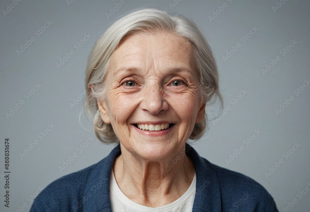 Portrait view of a regular happy smiling Estonia old woman, ultra realistic, candid, social media, avatar image, plain solid background Portrait view of a regular happy smiling Estonia old woman, ultra realistic, candid, social media, avatar image, plain solid background