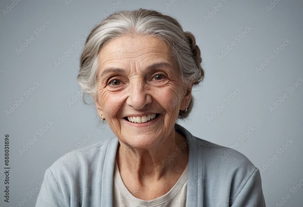 Portrait view of a regular happy smiling Greece old woman, ultra realistic, candid, social media, avatar image, plain solid background Portrait view of a regular happy smiling Greece old woman, ultra realistic, candid, social media, avatar image, plain solid background
