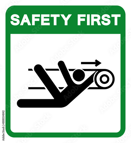 Safety First Nip Hazard Symbol Sign, Vector Illustration, Isolate On White Background Label .EPS10