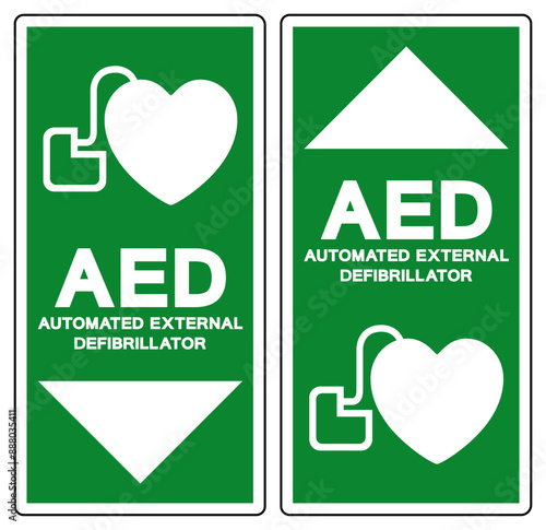 AED Automated External Defibrillator Symbol Sign, Vector Illustration, Isolate On White Background Label .EPS10