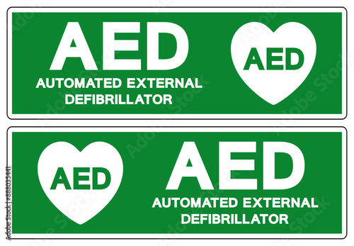 AED Automated External Defibrillator Symbol Sign, Vector Illustration, Isolate On White Background Label .EPS10