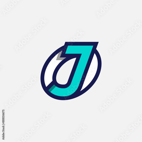 Initial Letter JO or OJ Logo, Monogram Logo letter J with O combination, design logo template element, vector illustration