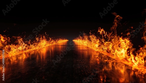 Pathway of Flames in Darkness