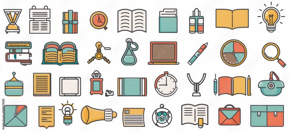 Simple modern icons with thin lines. Flaticon collection set. Simple modern icons with thin lines. Flaticon collection set.