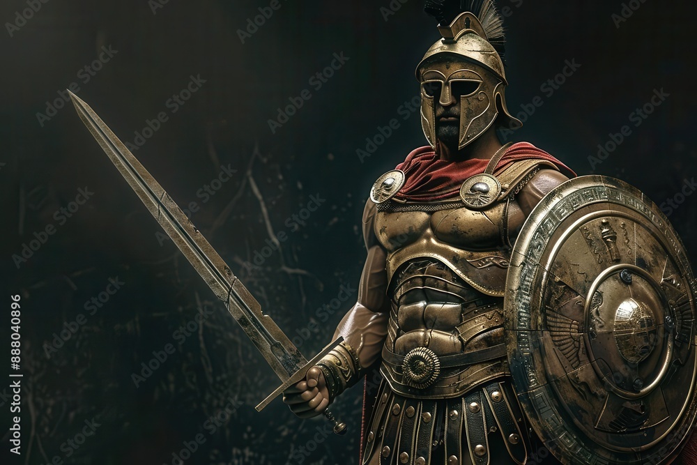spartan warrior in armor with shield and sword ancient greek military muscular soldier realistic ai art spartan warrior in armor with shield and sword ancient greek military muscular soldier realistic ai art