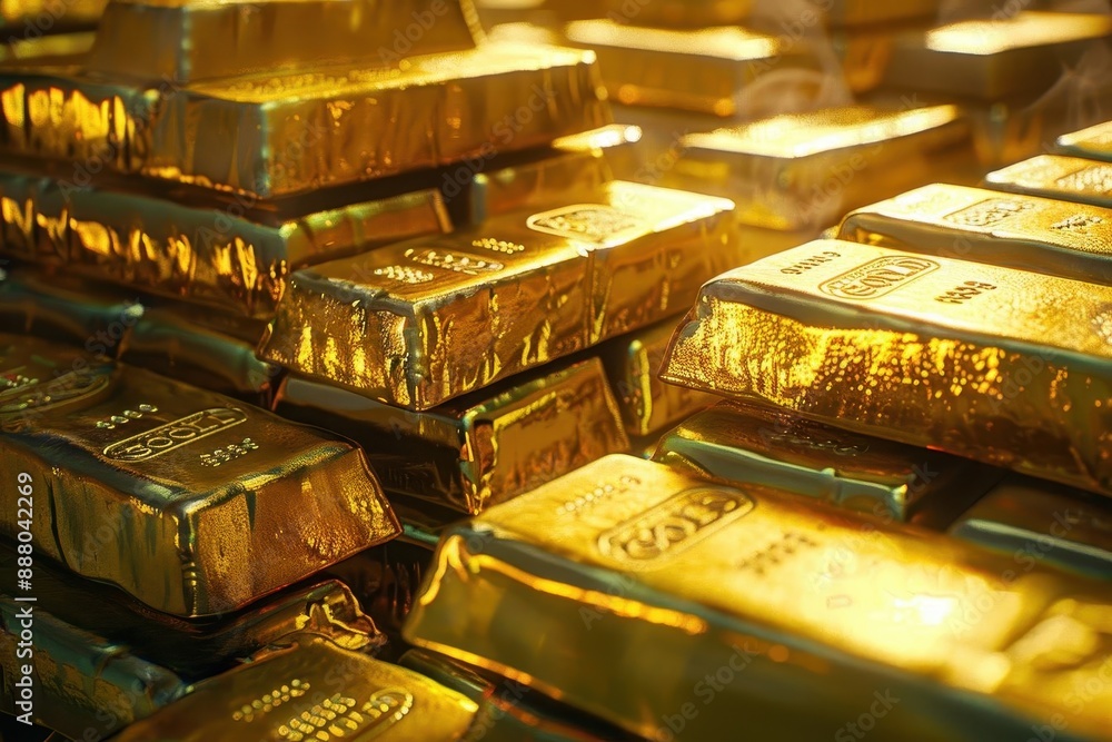 stacks of gold bars wealth and investment concept digital illustration stacks of gold bars wealth and investment concept digital illustration