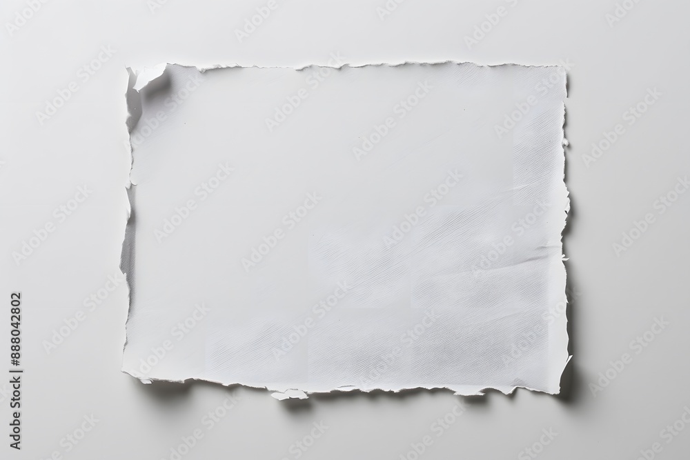 A white paper with a hole in it. The paper is torn and has a rough texture A white paper with a hole in it. The paper is torn and has a rough texture