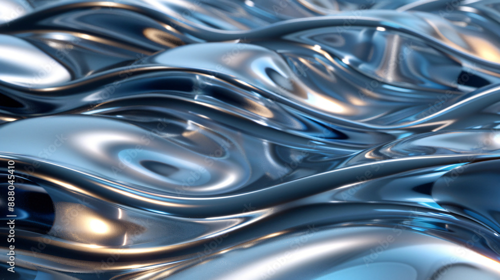 Abstract background 3D, shiny plastic waves with blue and silver textures and lights, interesting lustrous liquid wavy texture, 3D render Abstract background 3D, shiny plastic waves with blue and silver textures and lights, interesting lustrous liquid wavy texture, 3D render