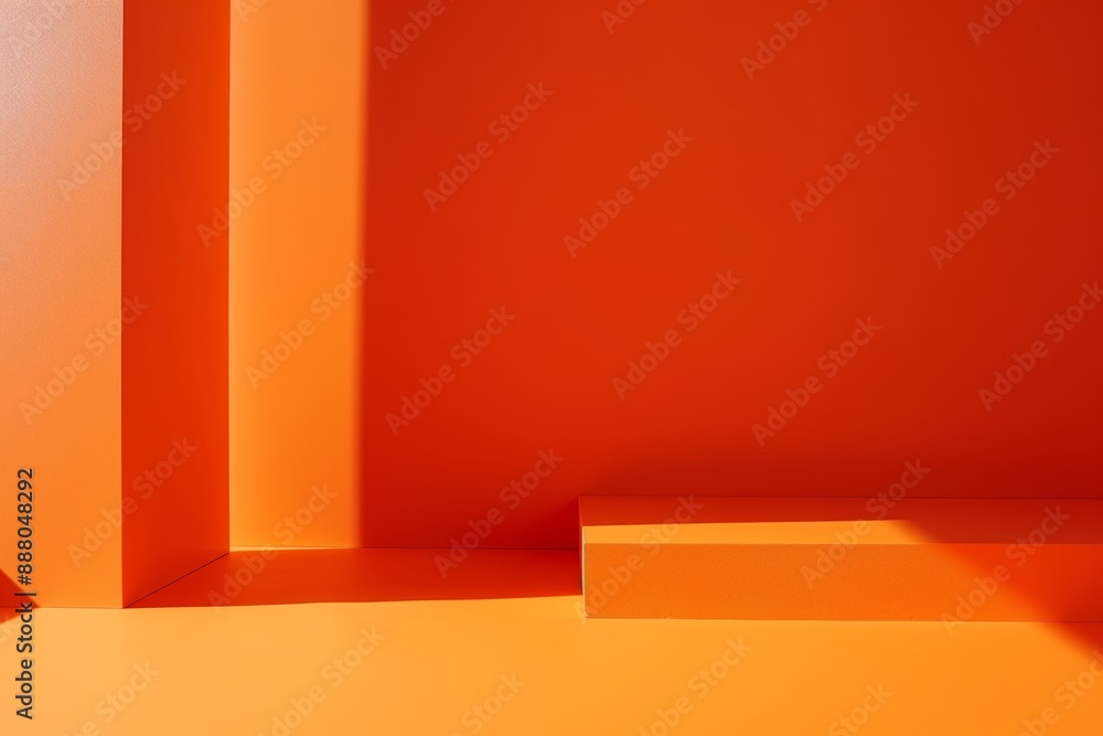 A minimalistic geometric composition of orange space, emphasizing texture and shadow play, presenting an abstract visual style. A minimalistic geometric composition of orange space, emphasizing texture and shadow play, presenting an abstract visual style.
