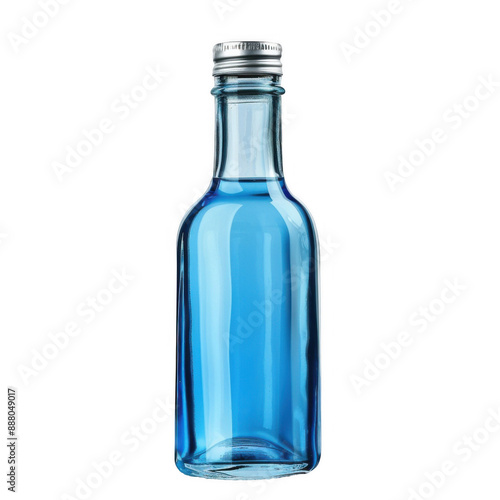 Wallpaper Mural Clear Blue Glass Bottle with Silver Cap Torontodigital.ca