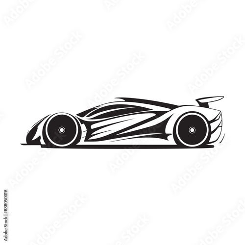 Auto Car Racing Sport Car Logo Design isolated on white