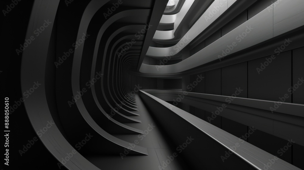 Obraz premium Black minimal architectural modern background. Generative AI
