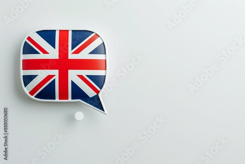 A Union Jack flag inside a chat box. photo