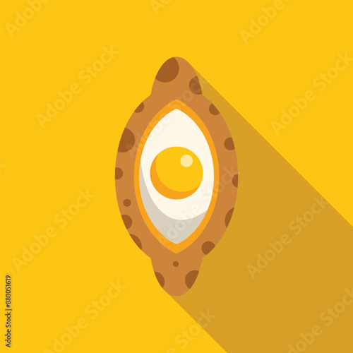 Adjarian khachapuri baking with a raw egg waiting to be mixed with the hot cheese