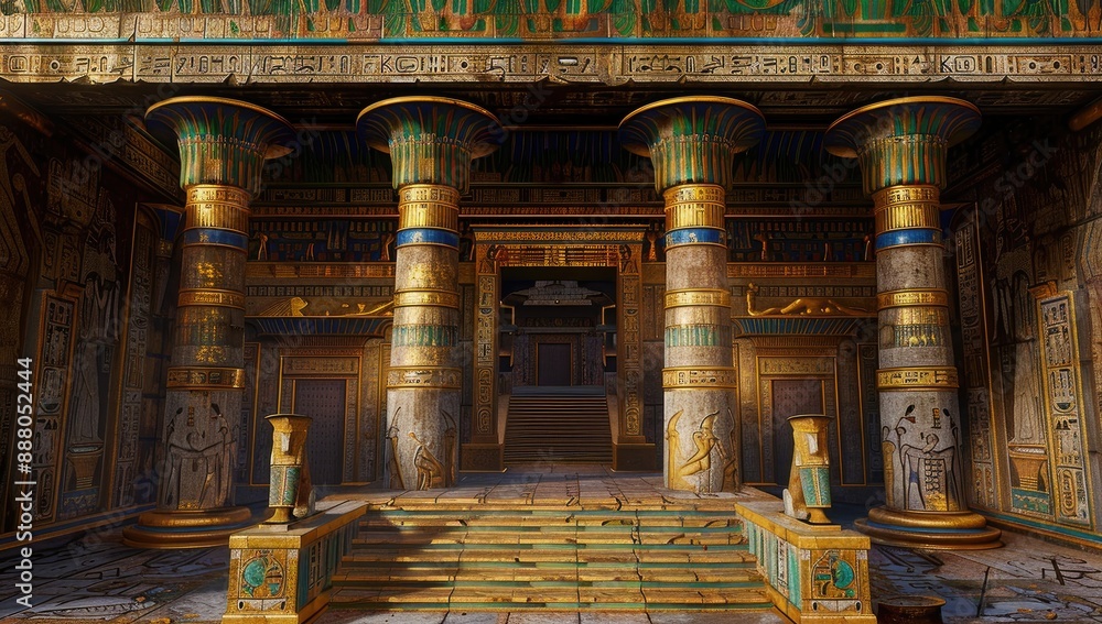 Fototapeta premium Majestic Entrance of Egyptian Temple