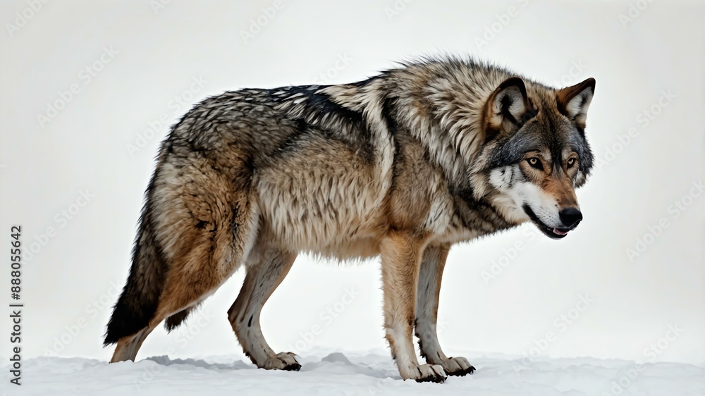 single wolf animal isolated in pure white background single wolf animal isolated in pure white background