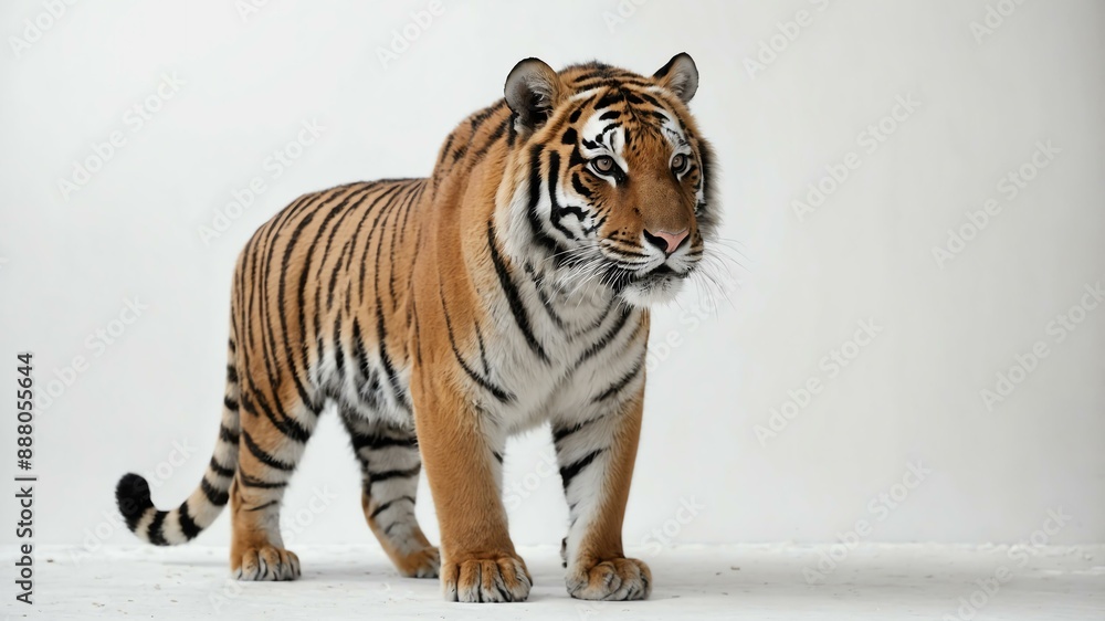 Obraz premium single tiger animal isolated in pure white background