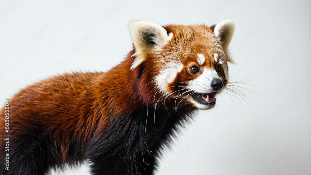 Obraz premium single red panda animal isolated in pure white backgro background