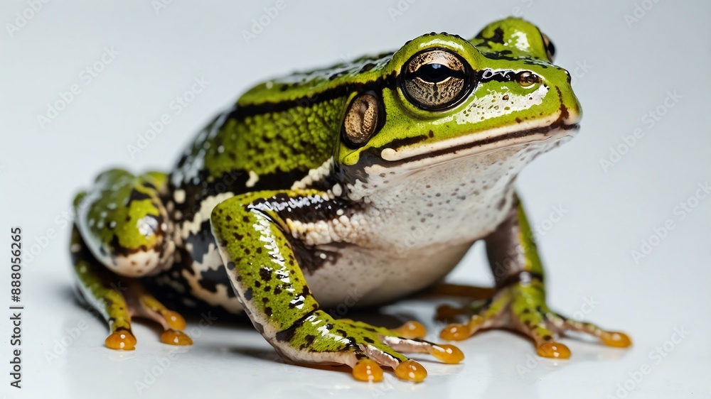 Fototapeta premium single frog animal isolated in pure white background