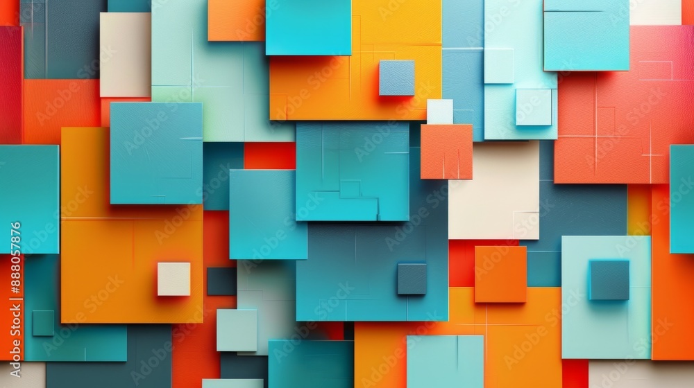 Abstract Geometric Pattern with Colorful Squares. Abstract Geometric Pattern with Colorful Squares.
