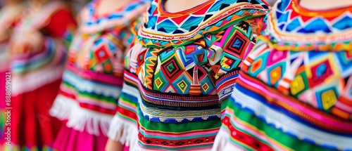 Traditional Peruvian fiesta with folkloric dancers and colorful costumes, cultural celebration, Hispanic Heritage Month