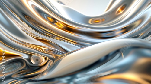 Wallpaper Mural Abstract Metallic Waves. Torontodigital.ca