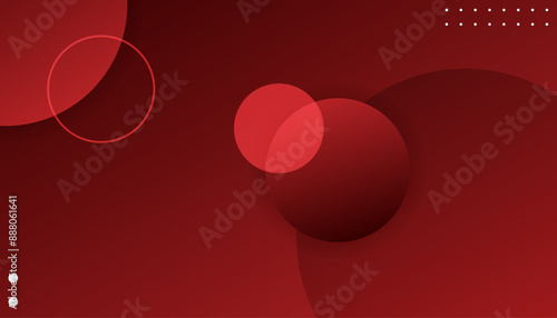 Abstract dark red background with circles. Template for invitation, business card for presentation design