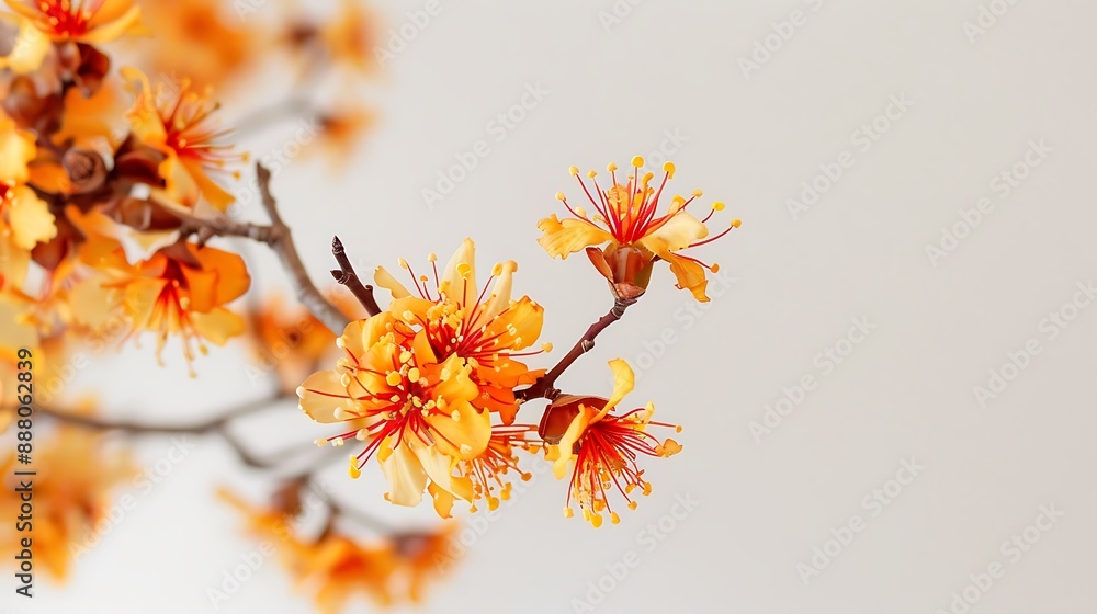 Close-Up of Witch Hazel Flowers Against a Soft Background Close-Up of Witch Hazel Flowers Against a Soft Background