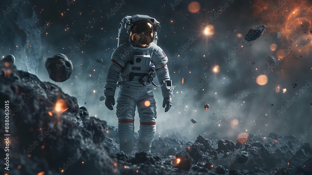 Astronaut on a Dusty Asteroid Astronaut on a Dusty Asteroid