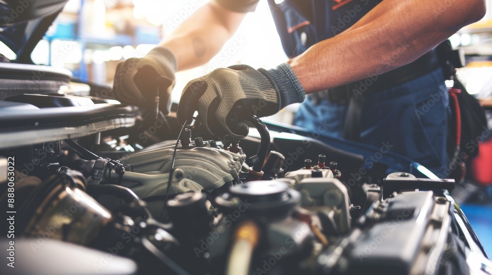 Auto Mechanic Repairing and Maintaining Auto Engine Issues at Car Repair Shop. Professional Technician Diagnosing and Fixing Vehicle Problems for Optimal Performance Auto Mechanic Repairing and Maintaining Auto Engine Issues at Car Repair Shop. Professional Technician Diagnosing and Fixing Vehicle Problems for Optimal Performance