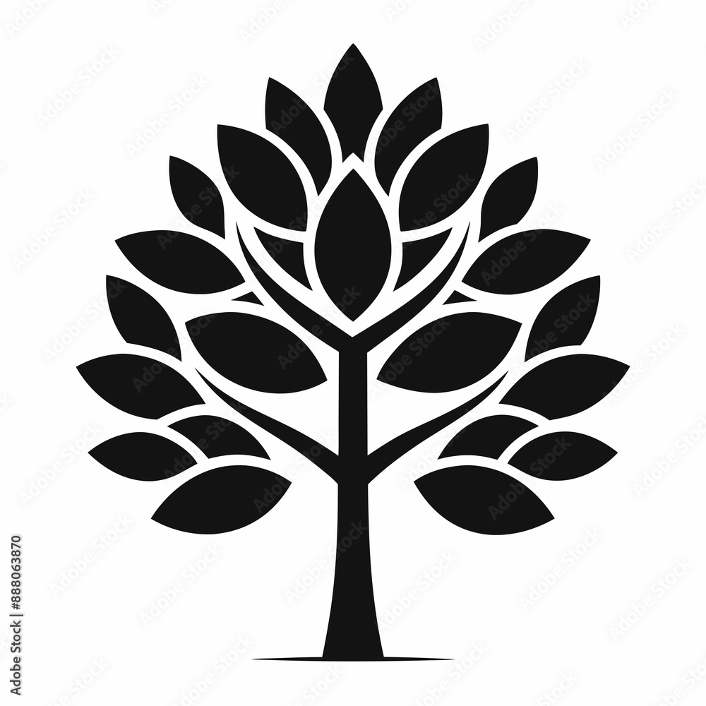 green and black tree isolated on white green and black tree isolated on white