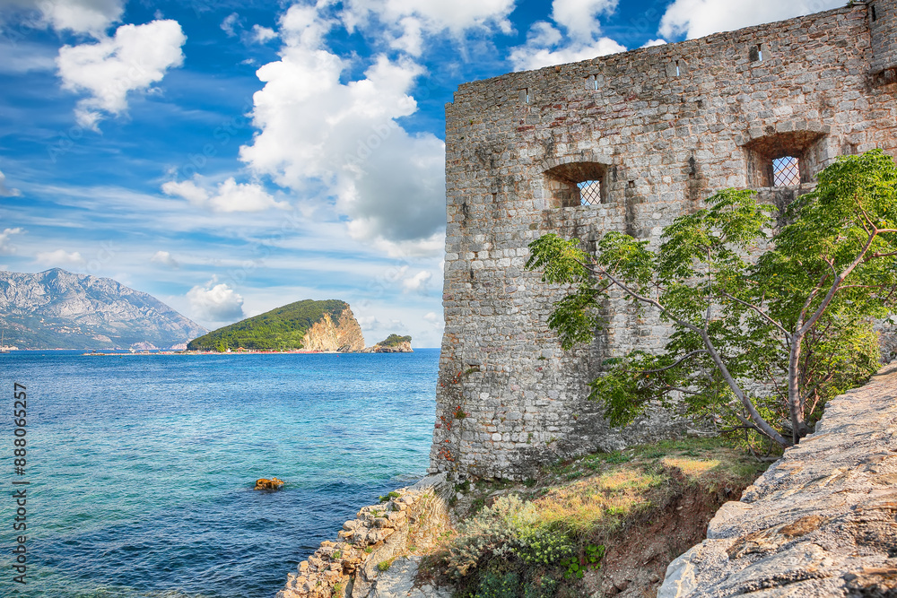 Captivating summer view of Adriatic sea coast and Budva city. Captivating summer view of Adriatic sea coast and Budva city.