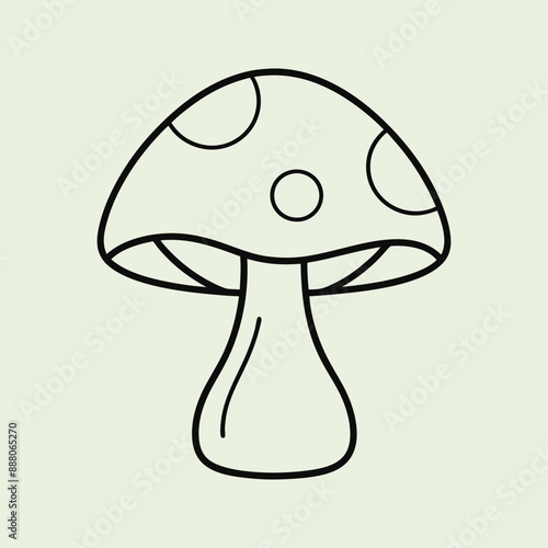 mushroom outline set silhouette illustration