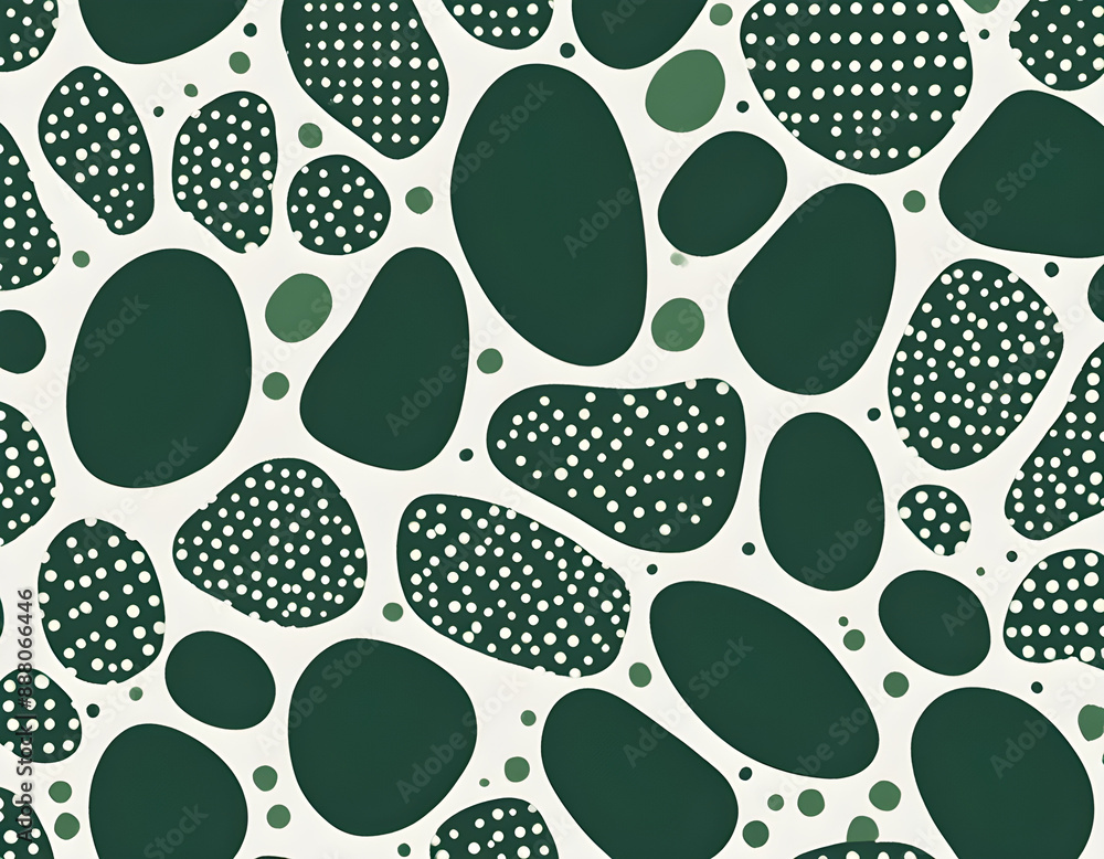 Fototapeta premium dark green irregular abstract polka dots