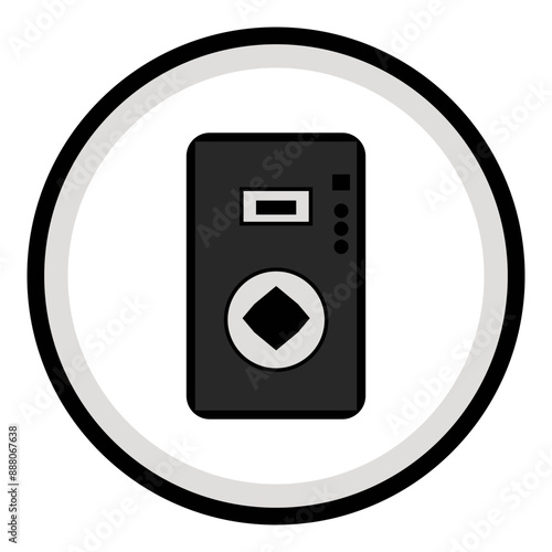 black speaker loudspeaker logo