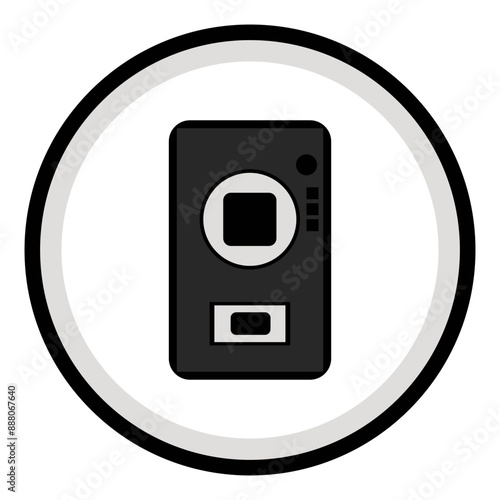 black speaker loudspeaker logo