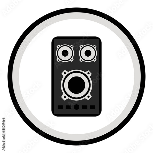 black speaker loudspeaker logo
