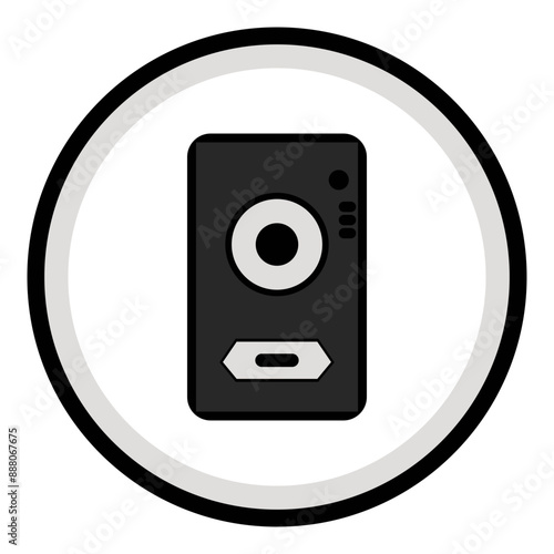black speaker loudspeaker logo